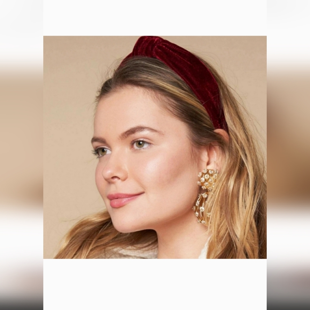 lele sadoughi red velvet headband